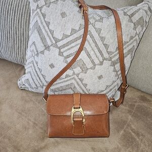 Dooney & Bourke, Elegant Brown Leather Crossbody Bag